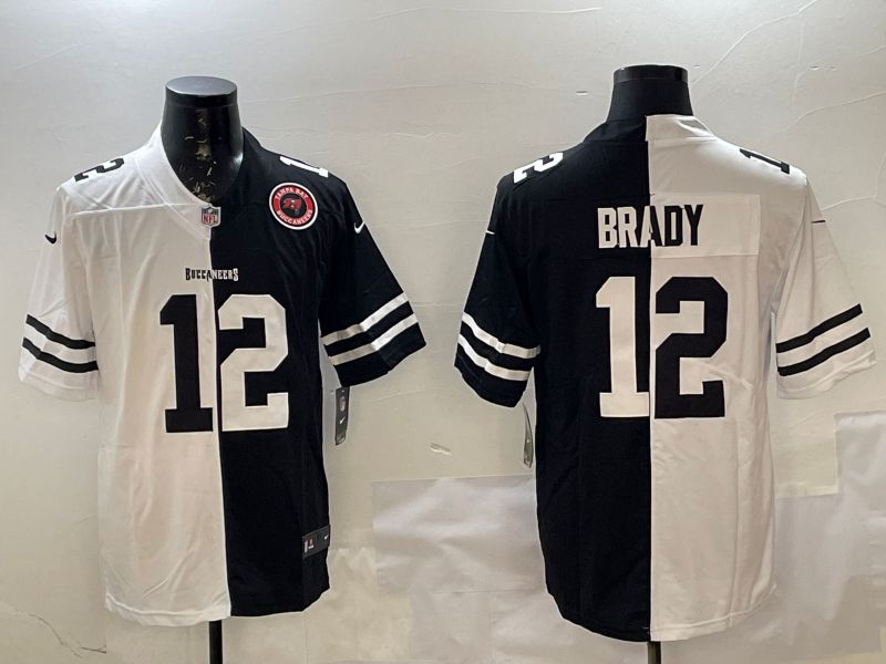 Men Tampa Bay Buccaneers #12 Brady White Black Fashion 2025 Nike Limited NFL Jersey style 2->tampa bay buccaneers->NFL Jersey